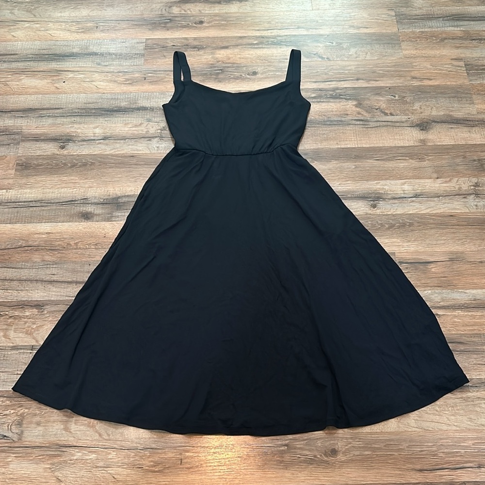 COBALT DISTRICT WOMENS SLEEVELES DRESS A- LINE BLACK STRECH PULL ON Sz M NEW - Picture 2 of 12